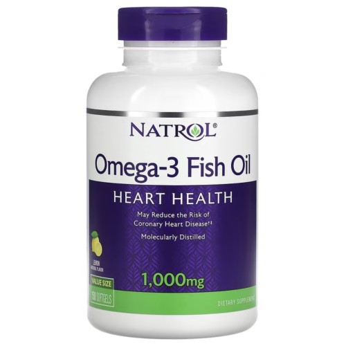 Natrol, рыбий жир омега-3, натуральный лимонный вкус, 1000 мг, 150 ...